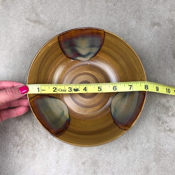 Sango Splash Drip Glaze Brown Pottery Soup Bowl 8" - Picture 4 of 6